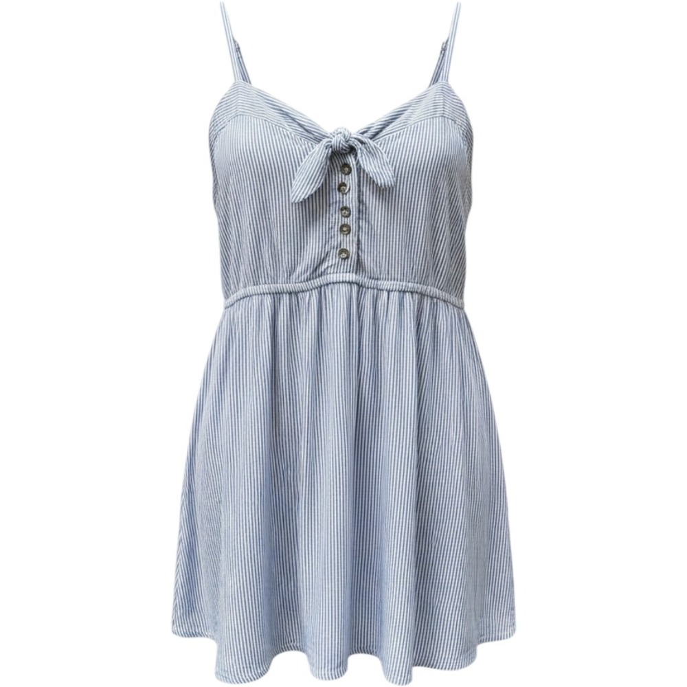 Torrid Blue White Striped Tie Front Smocked Babydoll Cami Top Size 3 3X NEW